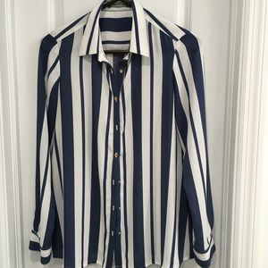 🛍 Michelle Belau Blue striped Blouse